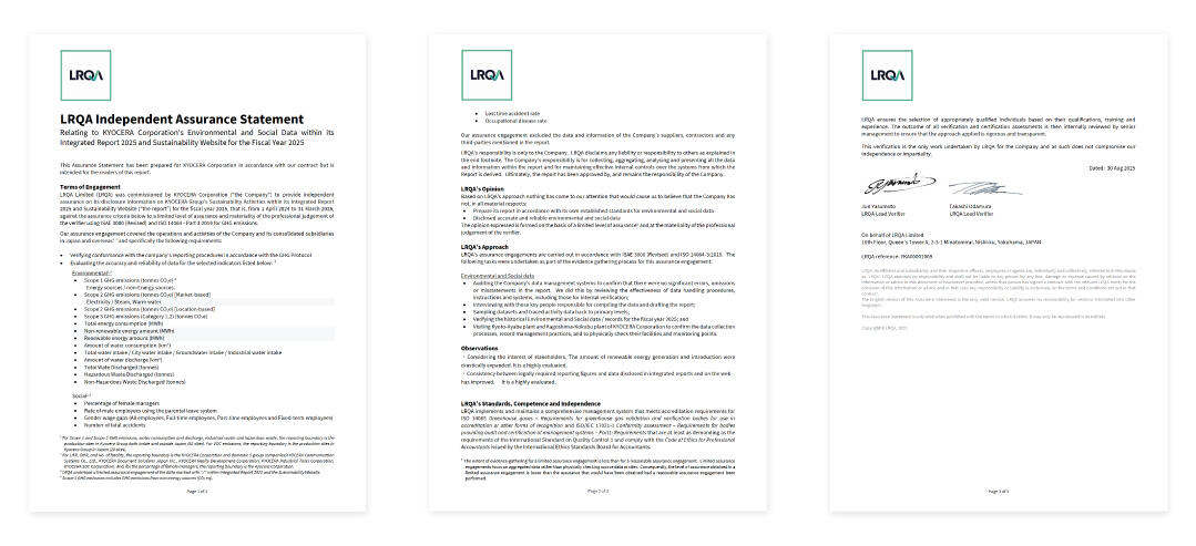 LRQA Independent Assurance Statement